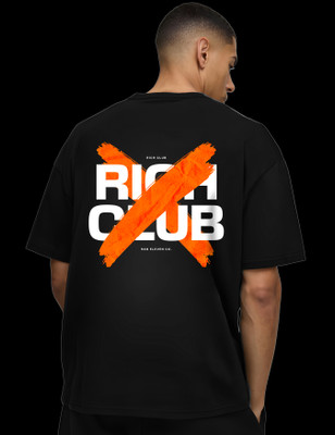 RAN ELEVEN COMPANY Printed Men Crew Neck Black T-Shirt