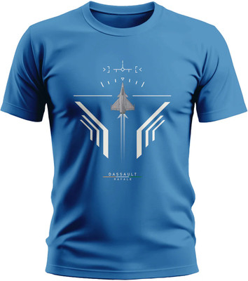 Warriorworld Printed Men Round Neck Blue T-Shirt