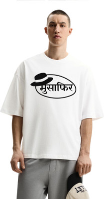 fashnobic Printed Men Round Neck White T-Shirt