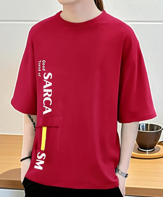 FASHIUM Printed Men Round Neck Red T-Shirt