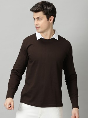 THE HOLLANDER Solid Men Polo Neck Brown T-Shirt