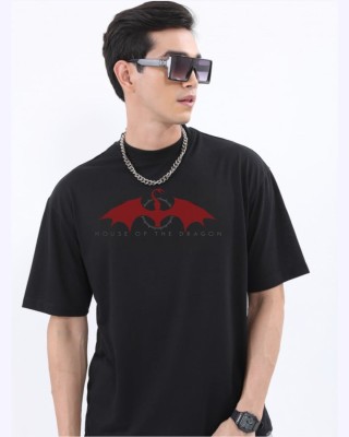 Royal stance Printed Men Round Neck Black T-Shirt