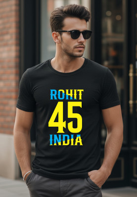 Uniplanet Store Typography Men Round Neck Black T-Shirt