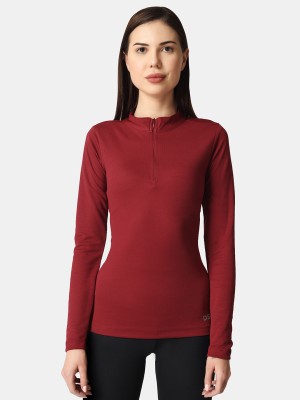 DSWS Solid Women Round Neck Maroon T-Shirt