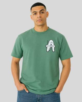 Sun N Summer Printed Men Round Neck Green T-Shirt