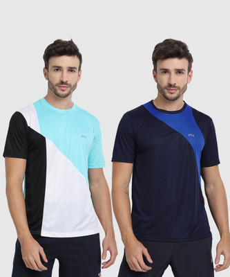 FTX Colorblock Men Round Neck Multicolor T-Shirt