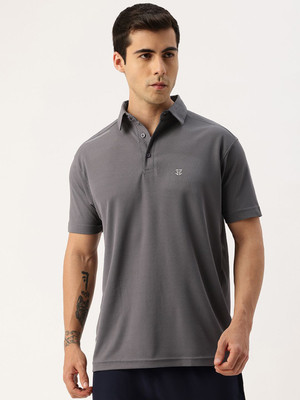 SPORTS 52 WEAR Solid Men Polo Neck Grey T-Shirt