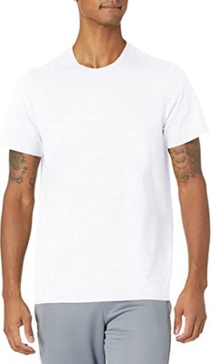 KAEZRI Solid Men Round Neck White T-Shirt