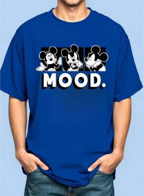 BLOSSOMTRADER Graphic Print Men Round Neck Blue T-Shirt