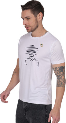 SOLBLOOMS Graphic Print Men Round Neck White T-Shirt