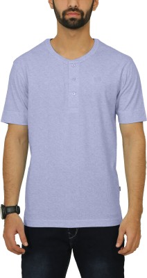 CELSIUS Solid Men Henley Neck Purple T-Shirt