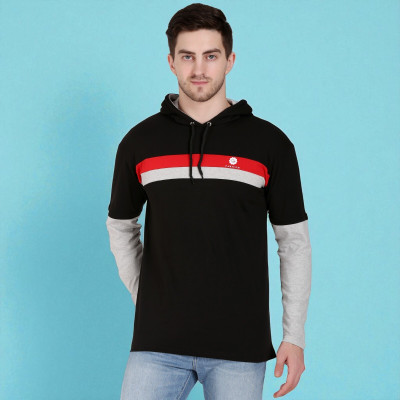 Faricon Trend Solid Men Round Neck Black T-Shirt