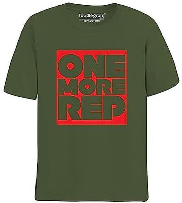 Toodlplus Typography Men Round Neck Dark Green T-Shirt