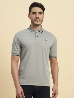 CANTABIL Solid Men Polo Neck Grey T-Shirt