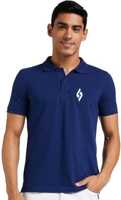 SM SHAYAM CREATION Printed Men Polo Neck Dark Blue T-Shirt