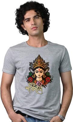 Tedhi Medhi Family Conversational, Self Design, Graphic Print, Printed Men Round Neck Grey T-Shirt