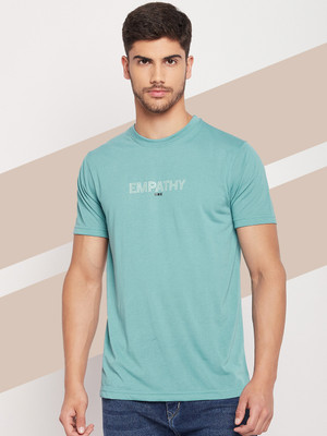 UBX Printed Men Round Neck Light Blue T-Shirt