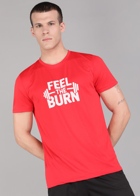 HRX by Hrithik Roshan Typography Men Round Neck Red T-Shirt