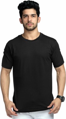 Uniplanet Store Solid Men Round Neck Black T-Shirt