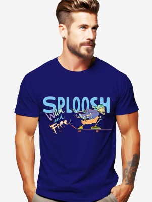 SPLOOSH Graphic Print Men Round Neck Blue T-Shirt