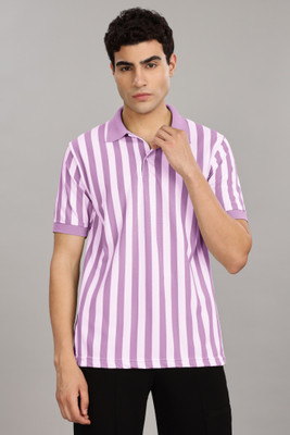 FASHLOOK Striped Men Polo Neck Multicolor T-Shirt