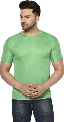 InkTees Solid Men Round Neck Green T-Shirt