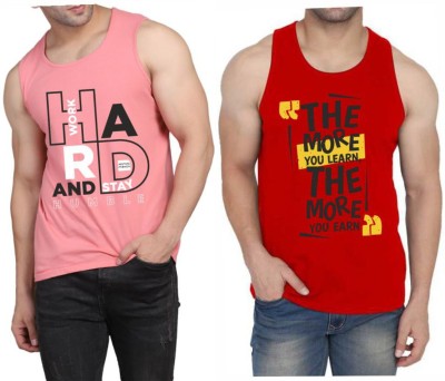 Restore Printed Men Scoop Neck Pink, Red, Multicolor T-Shirt