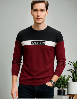 StyleFlick Printed Men Round Neck Maroon T-Shirt