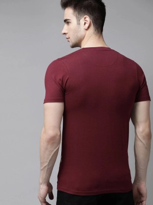 Urban Legends Solid Men Round Neck Maroon T-Shirt