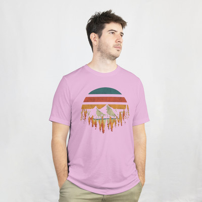 Arctica Graphic Print Men Round Neck Purple T-Shirt