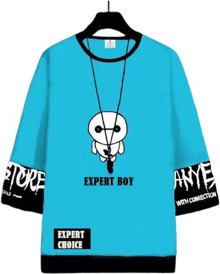 cnw Graphic Print Men Round Neck Blue T-Shirt