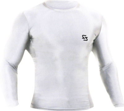 Sportinger Solid Men Round Neck White T-Shirt
