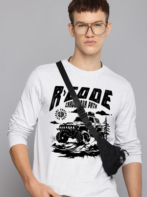 R.Code by The Roadster Life Co. Graphic Print Men Round Neck White T-Shirt