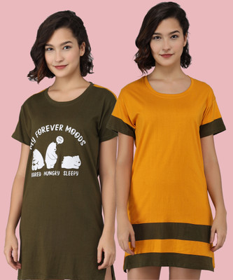 SYDNEY HILLS Printed Women Round Neck Multicolor T-Shirt