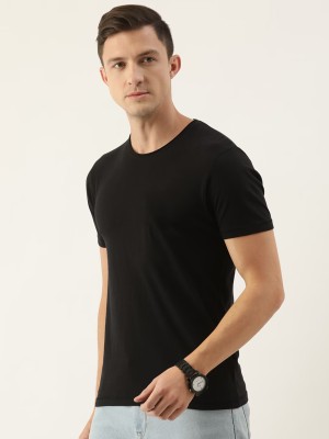 London Crew Solid Men Round Neck Black T-Shirt