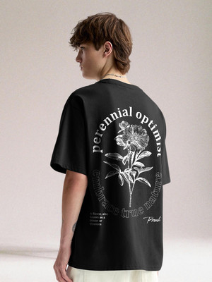 Pronk Graphic Print Men Round Neck Black T-Shirt
