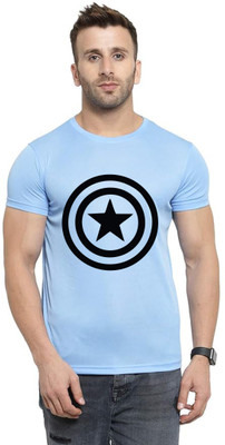 ManGOD Printed Men Round Neck Blue T-Shirt