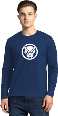 London Crew Printed Men Round Neck Navy Blue T-Shirt