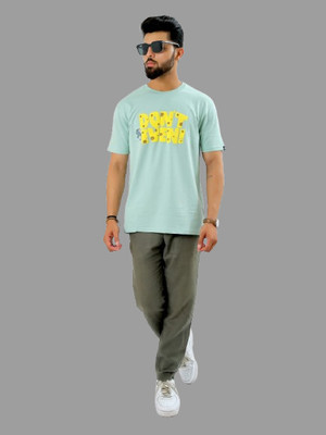 Reva creation Printed Men Polo Neck Green T-Shirt