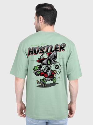 FASHNET FASHION Printed Men Round Neck Green T-Shirt