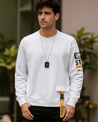 Teezler Printed Men Round Neck White T-Shirt
