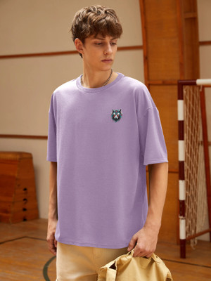 DD Dark Drive Printed Men Round Neck Purple T-Shirt