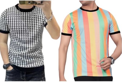 sti Printed Men Round Neck Multicolor T-Shirt