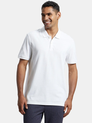JOCKEY Solid Men Polo Neck White T-Shirt