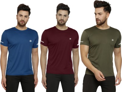 Cruister Sporty Men Round Neck Dark Blue, Dark Green, Maroon T-Shirt