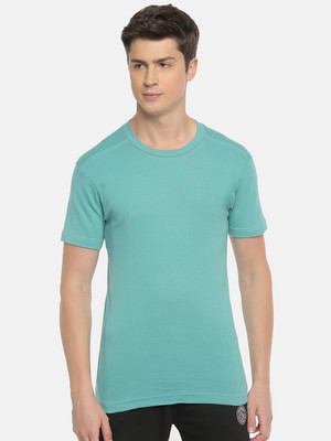 Macroman M-Series Solid Men Round Neck Blue T-Shirt