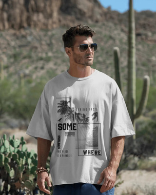 silver moon clothing Graphic Print Men Round Neck White T-Shirt