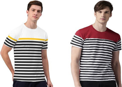 Axxitude Printed Men Round Neck Maroon, White T-Shirt