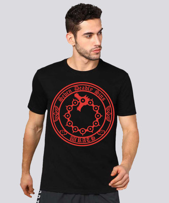 BROTEES Printed Men Round Neck Black T-Shirt