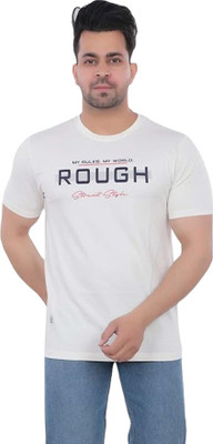 ROYALTRADERS Printed Men Round Neck White T-Shirt